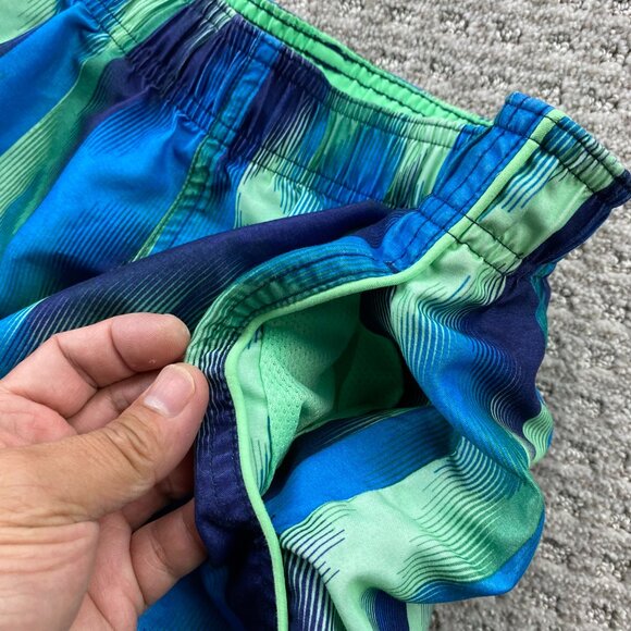 Vintage Nike Swim Trunks Boys Large L 11-13 YRS Blue Green Athletic Shorts - Picture 5 of 13